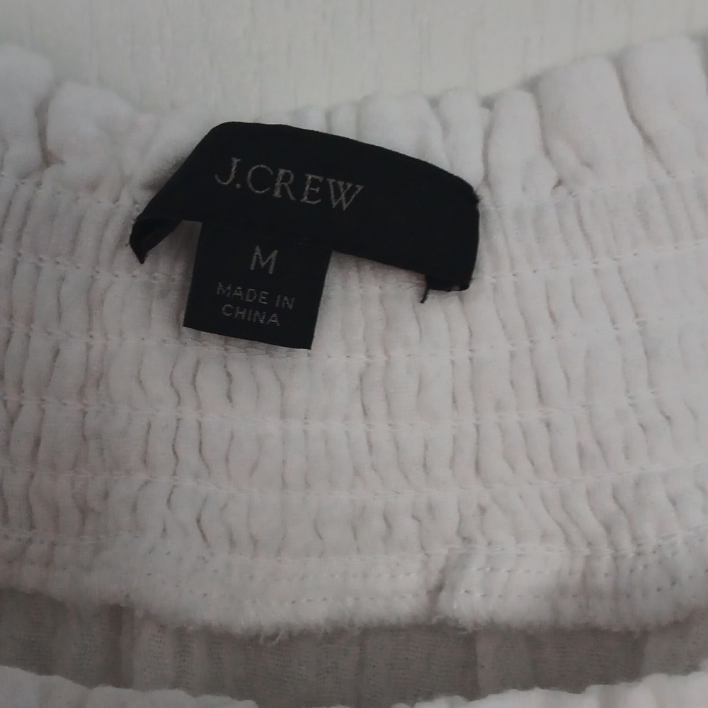 J. Crew White Puff-Sleeve Peasant Blouse - Picture 3 of 4